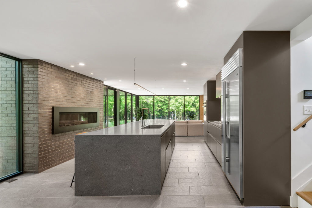 Modern kitchen in Indian hill with ample natural lighting