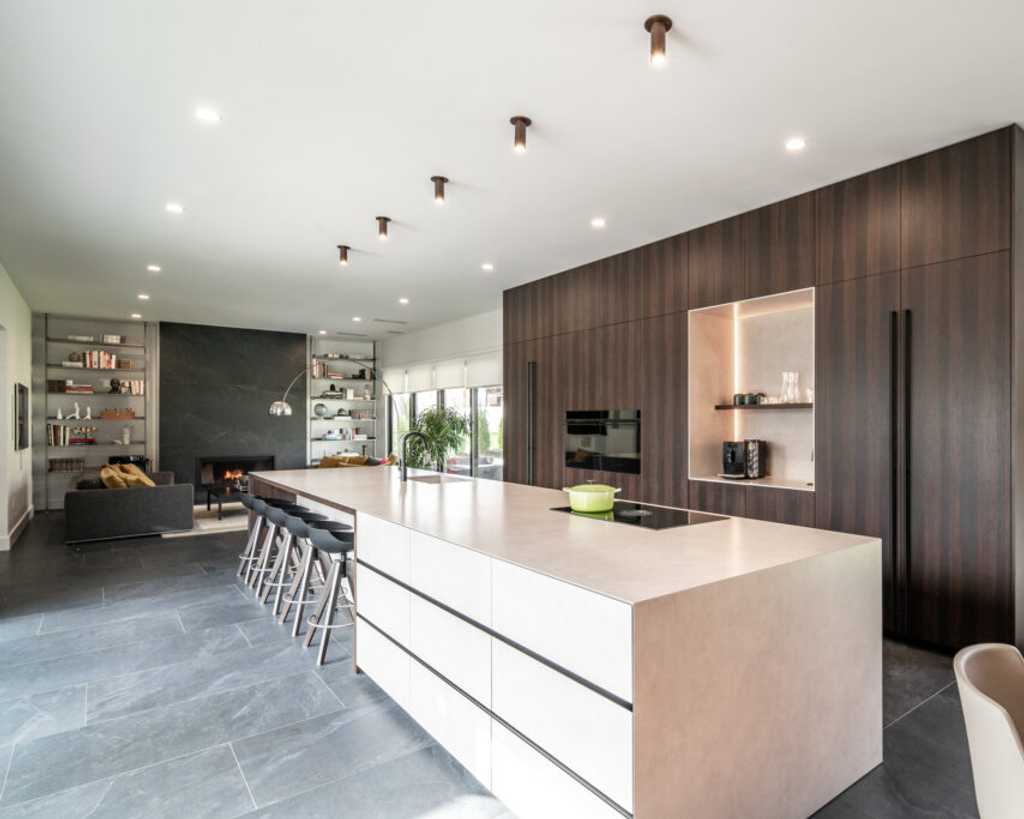 custom tile floor in a modern italian kitchen