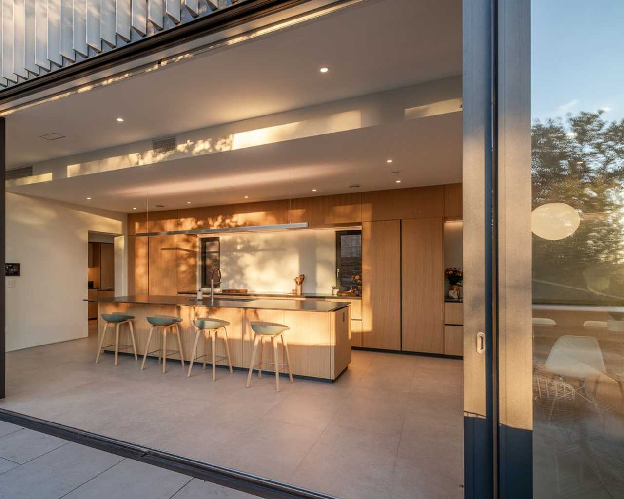 Panoramic view of luxury hillside kitchen