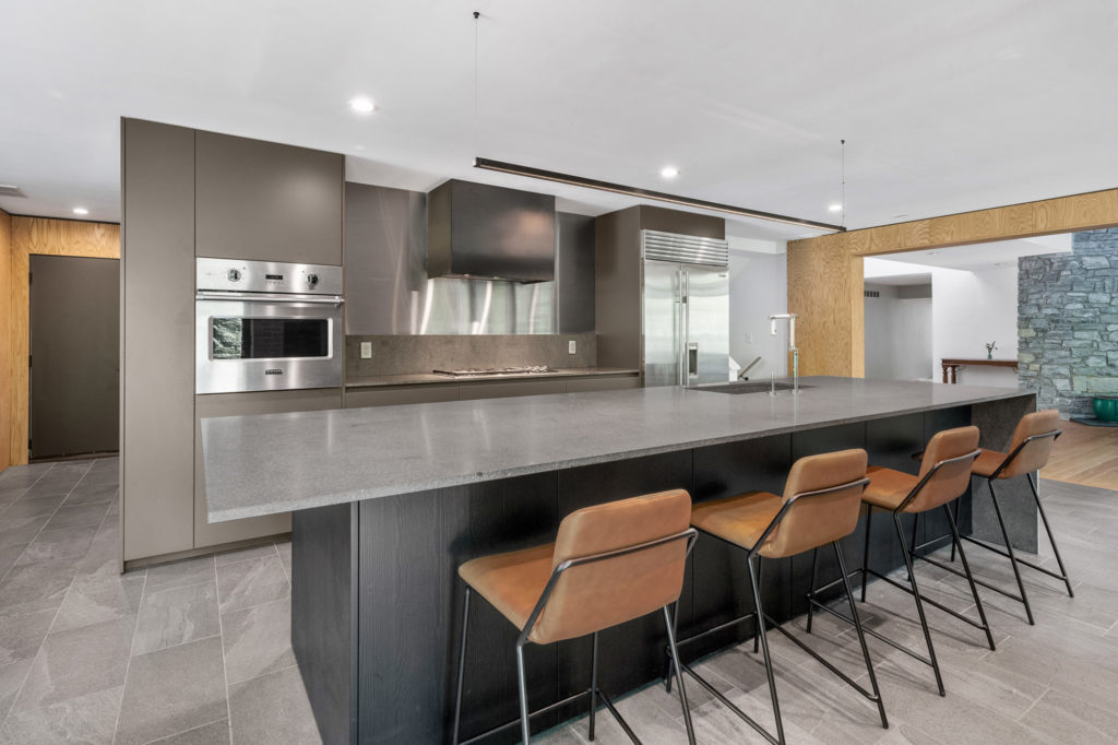 modern scandinavian and german design kitchen with metal